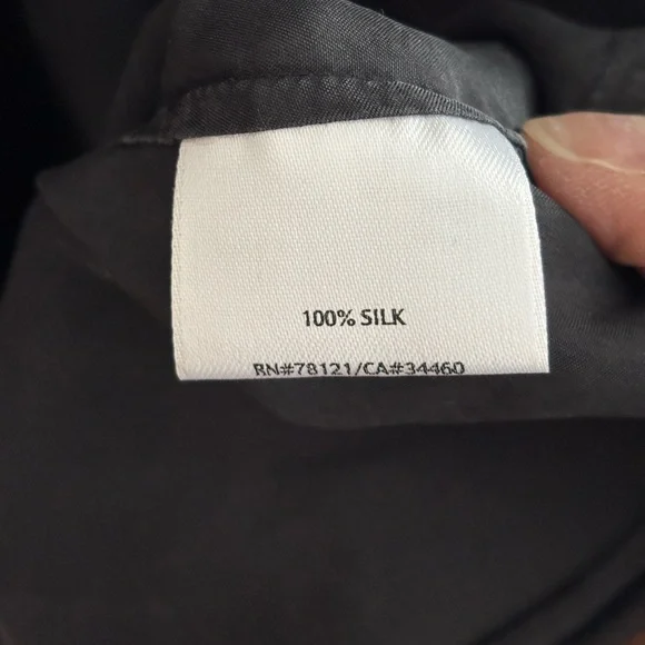 Eileen Fisher 100% Silk Black Dress Size 1X XL Scoop Neck Small Sleeve - Picture 3 of 4